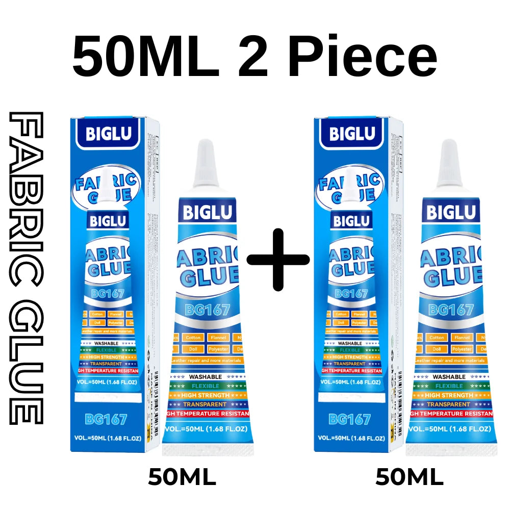 BIGLU Fabric Glue 50ml Leather Glue Adhesive Quick Dry Fabric Patching Glue Versatile Waterproof Fabric Adhesive for Cloth