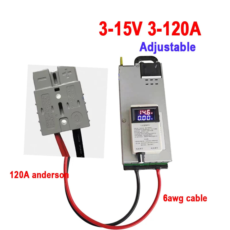 12V 120A Adjustable Charger Lifepo4 3-15v 3-120A 100A 80A 60A 50A 14.6V 4.2V Charger 12.6v 100A Lithium Polymer For Lithium Ion
