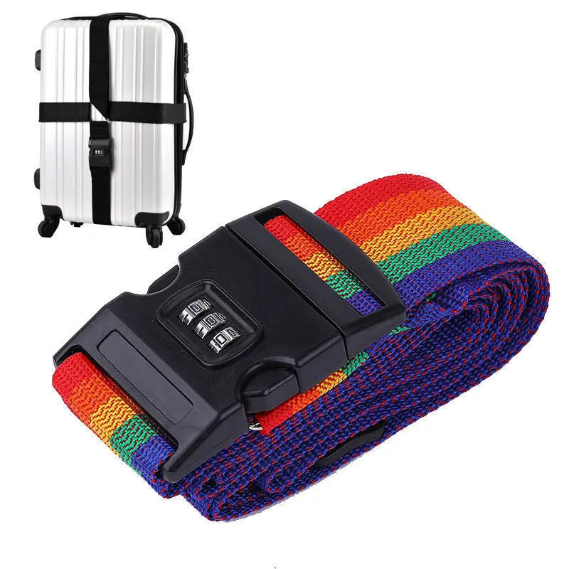 cipher lock Travel Belt Trolley Seat Belt Luggage Packing Box Cross Strap Suitcase Packing Seat Belt Reinforced Adjustable Strap