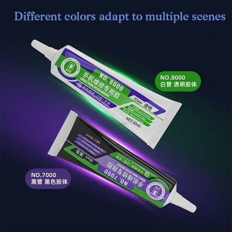 50ML High-Strength Phone Repair Glue Clear & Black Adhesive for LCD Display Frame Bonding Glass/Panel Fixing
