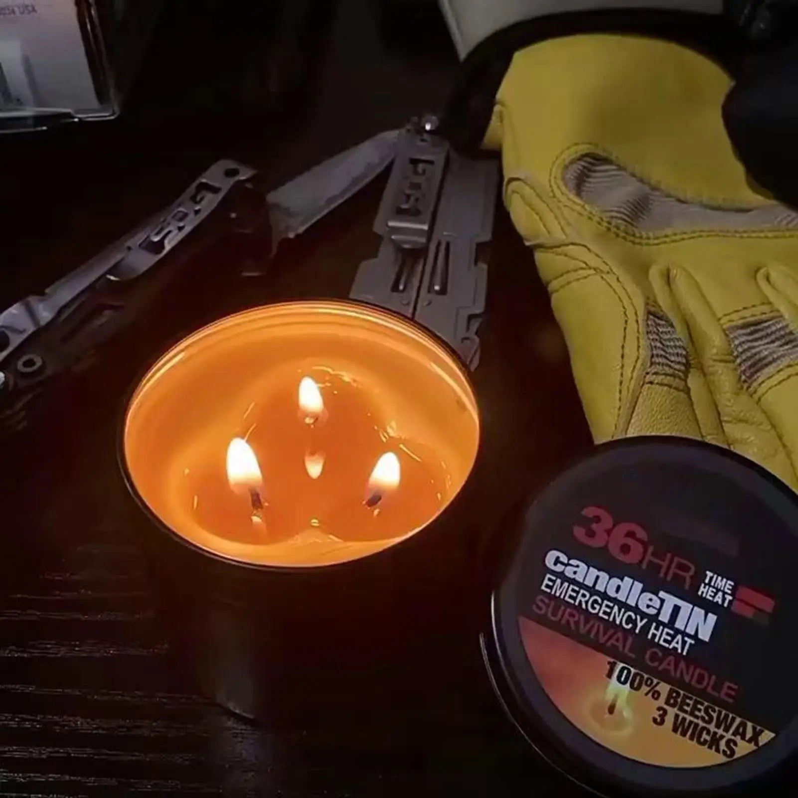 Long Burning Candles Camping Candle With Jar 36 Hours Long Burning 3-Wick Lamp for Home Outdoor Survival Fishing Camping Hiking