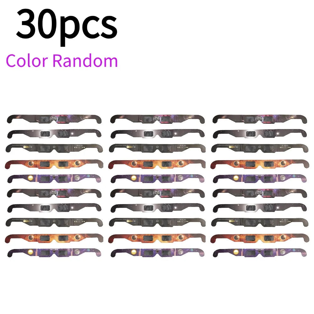 30pcs CE/ISO Certified Paper Solar Eclipse Glasses Safe For Direct Sun Viewing Observe Total Eclipses Partial Eclipse Wholesale