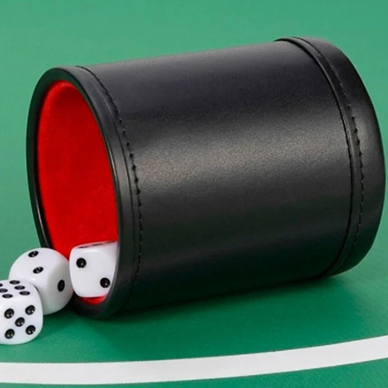 Dices Cup PU Leather Stable Comfortable Hand Feeling Dices Shake Container Cup Professional For Table Board Game