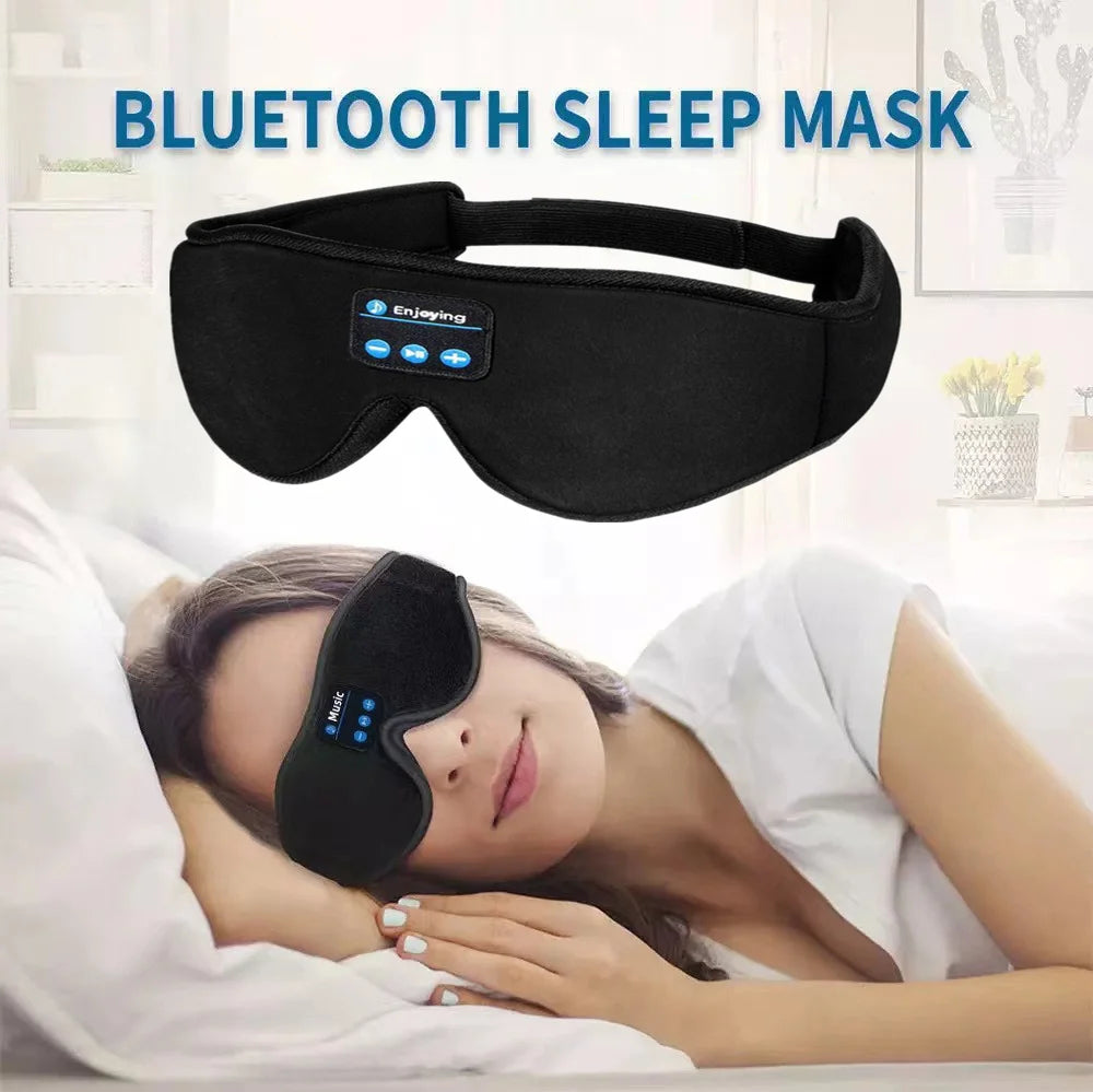 Bluetooth Sleeping Headphones Noise Cancelling3D Eye Mask Wireless Air Travel Headbands Soft Elastic Comfortable Music Earphones