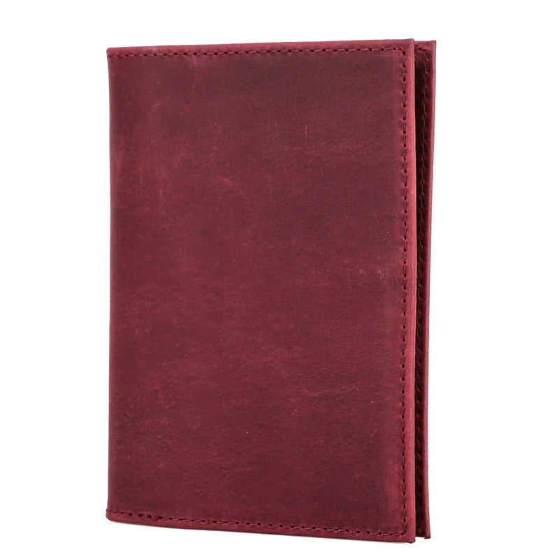 Genuine Cow Leather Passport Holder with AirTag Case - RFID Blocking Travel Wallet, Anti-Lost Pocket & Card Holder for Men Women