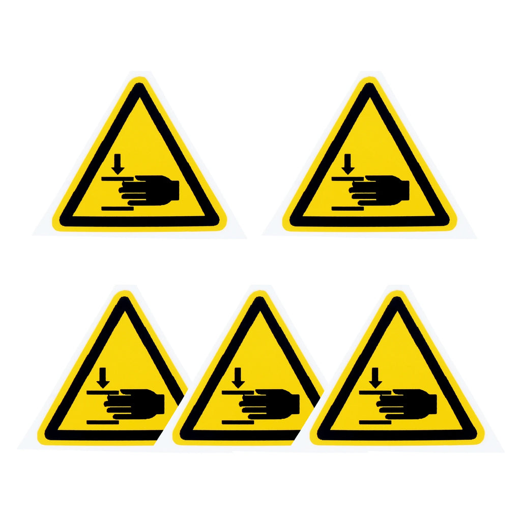 5Pc PVC Warning Signs Sticker Logo Security Safety Labels Water-Resistant Oil-Proof Warning Tag Wall Machine Sticker 25/50/100mm