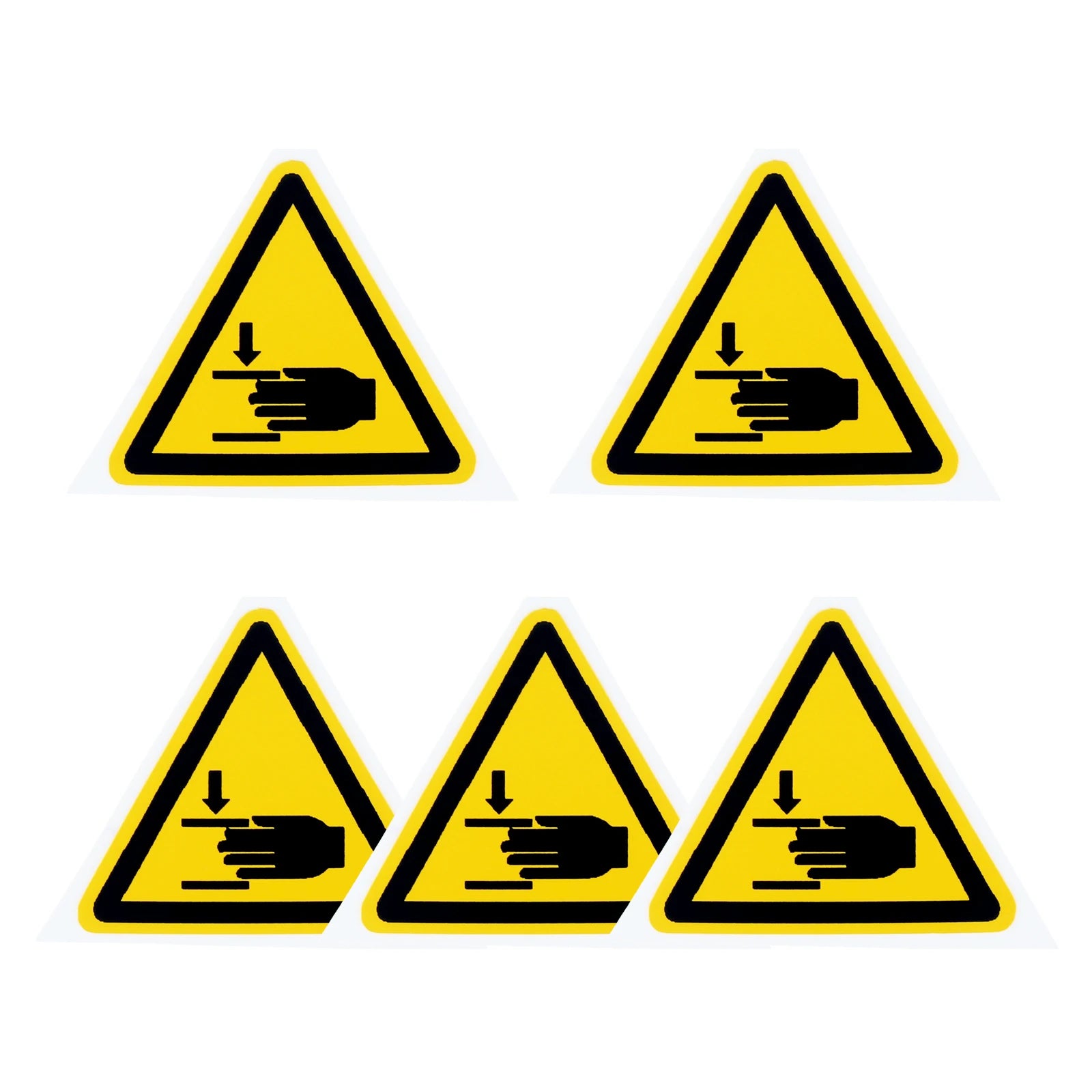5Pc PVC Warning Signs Sticker Logo Security Safety Labels Water-Resistant Oil-Proof Warning Tag Wall Machine Sticker 25/50/100mm