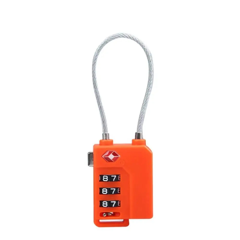 Small Padlock TSA Customs Lock Cable Luggage Lock Anti-Theft Combination Lock High Security Waterproof Steel Cable Padlock