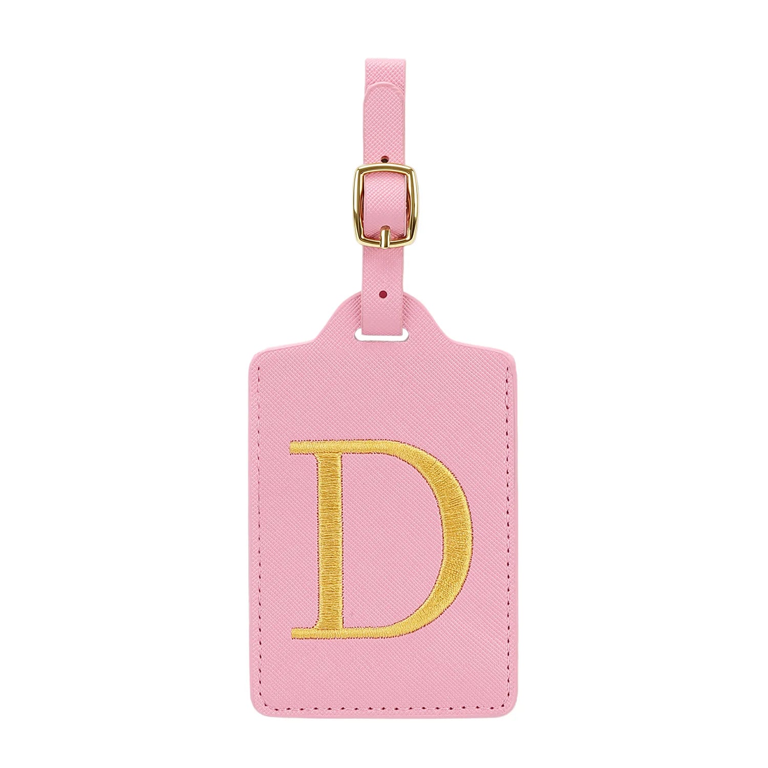 MIYIN 26 letters Luggage Tags for Suitcases PU Leather Privacy Protection Bag Tags Travel Accessories Essential, Pink
