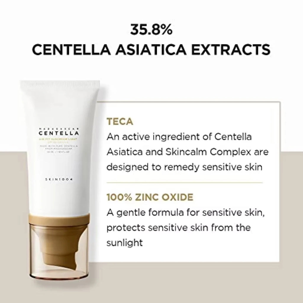 SKIN1004 Centella Sunscreen 8 Set K-Beauty SPF50+ PA++++ Hyalu-Cica Hydrating Soothing Lightweight Non Greasy for All Skin Types