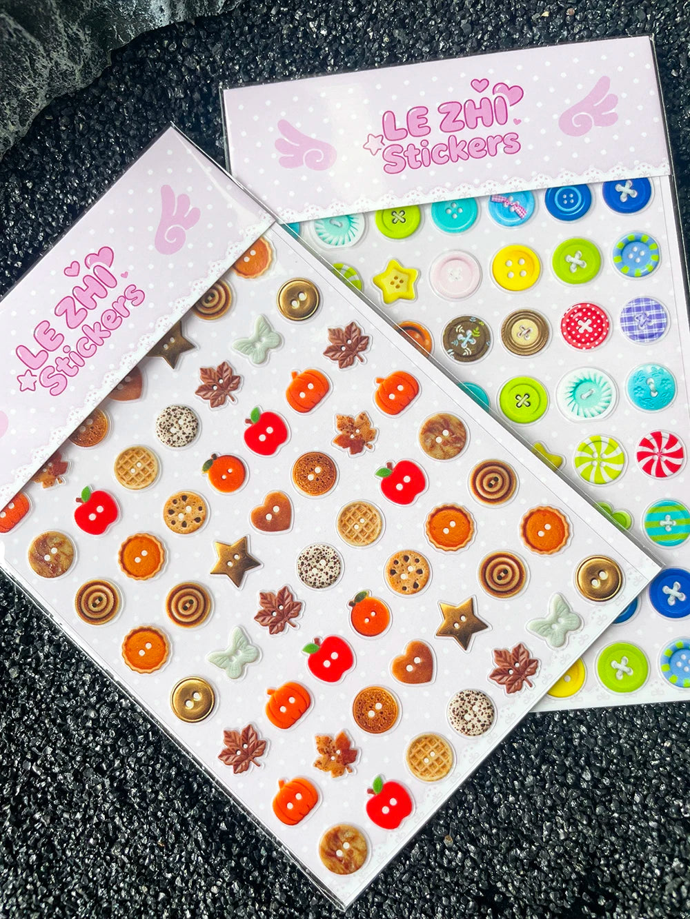 Kawaii Mini Cute Retro Sweet Button Design Nail Art Sticker Ultra-Thin Self-Adhesive Slider Diy Luggage Tags Stickers