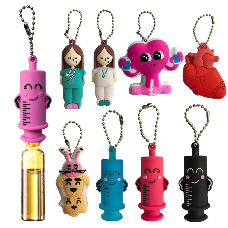 Ampoule Bottle Opener Keychain Syringe-Shaped Medication Vial Cutter Nurse Doctor Ampoule Bottle Breaker Aid Nurse Tool