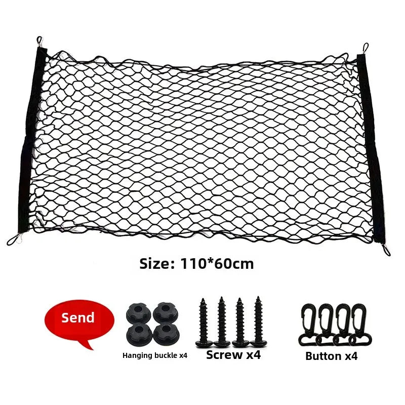 Universal Elastic Car Trunk Net Nylon Mesh Cargo Organizer Stretchable Luggage Storage Network Pocket for Vehicle Interior