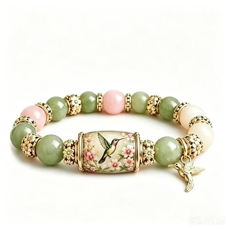 Colored Elastic Gemstone Beaded Bracelet Inspirational Charm Beads Bracelet Spring Blessings Jewelry for Women Mom Friends