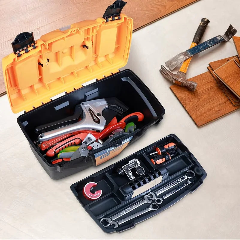 14/16/20Inch Hardware Tools box, Plastic Thick Combination Suitcase Electrician Carpenter Electric Drill Storage Box
