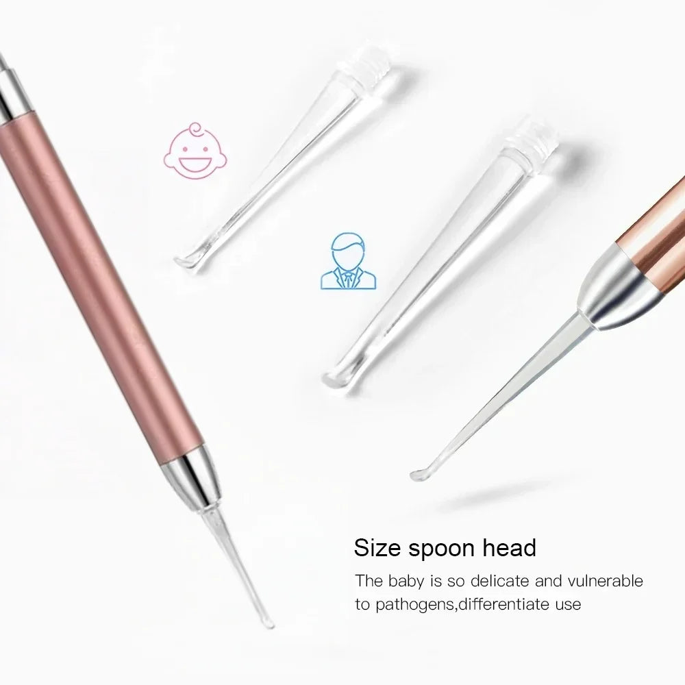 Ear Cleaning Tool Illuminated Ear Spoon Ear Wax Remover Tweezer Safe Visible Ear Pick Cleaner For Kids Adults Ear Care Accessory