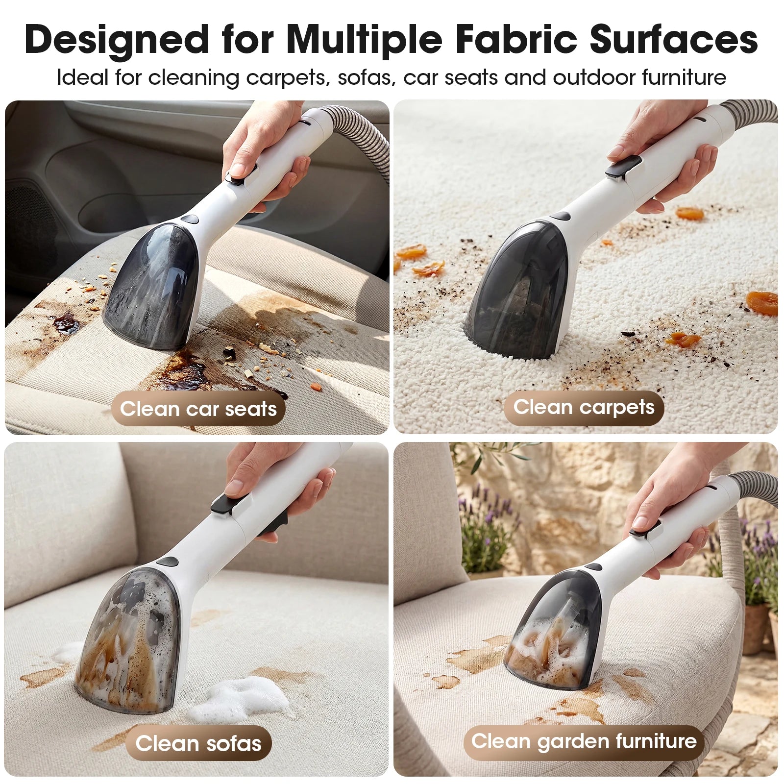 Lubluelu V2 Multi-Purpose Portable Carpet & Upholstery Spot Cleaner Machine, 16000Pa Powerful Suction Spot Cleaner Machine with Versatile Tools for Pets, 1L+0.8L Dual Water Tank, Area Rugs Car Seats And Couches