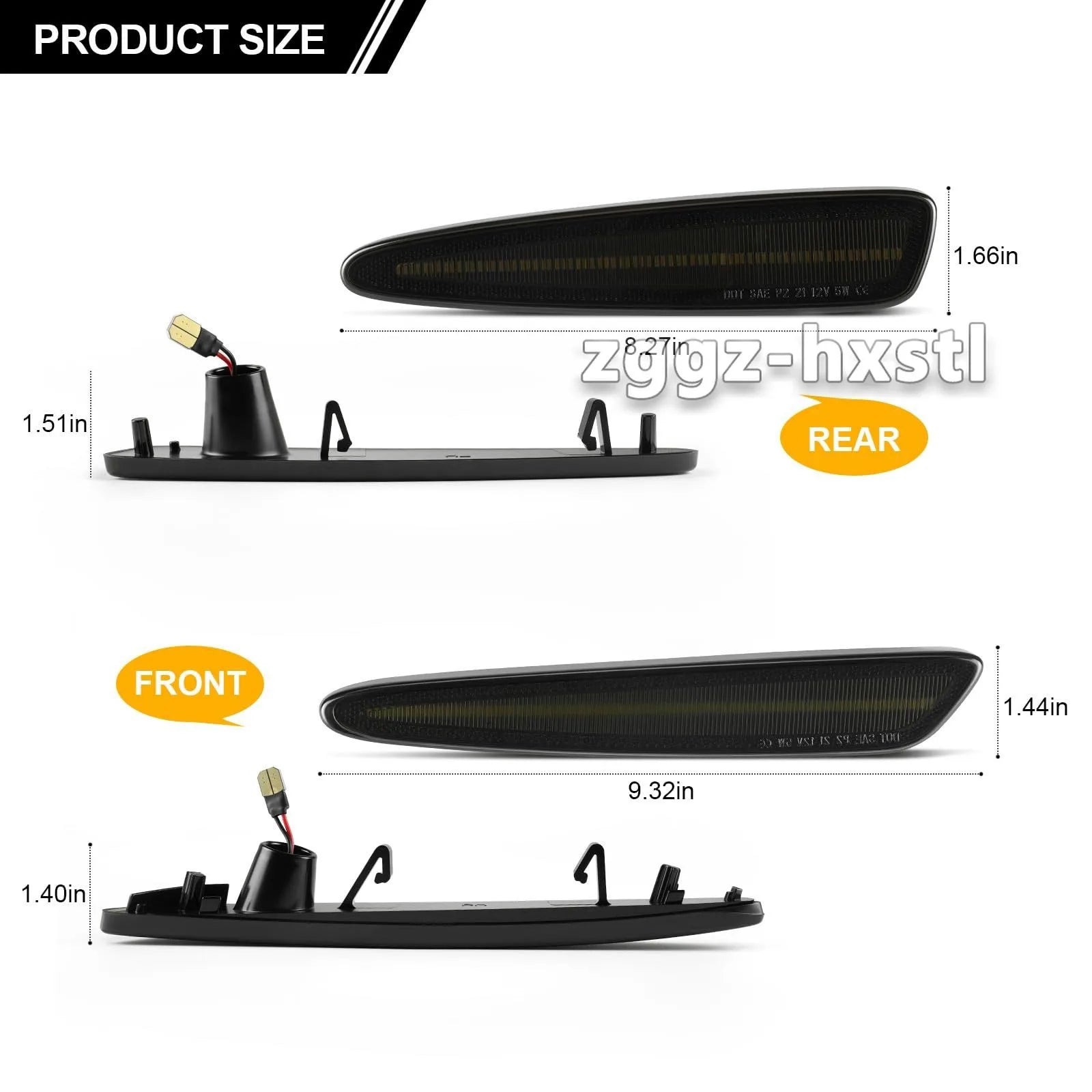 For Chevrolet Chevy Corvette C6 2005-2013 White LED Side Marker Light Smoke Lens Front Rear Auto Turn Signal Lamp 12V
