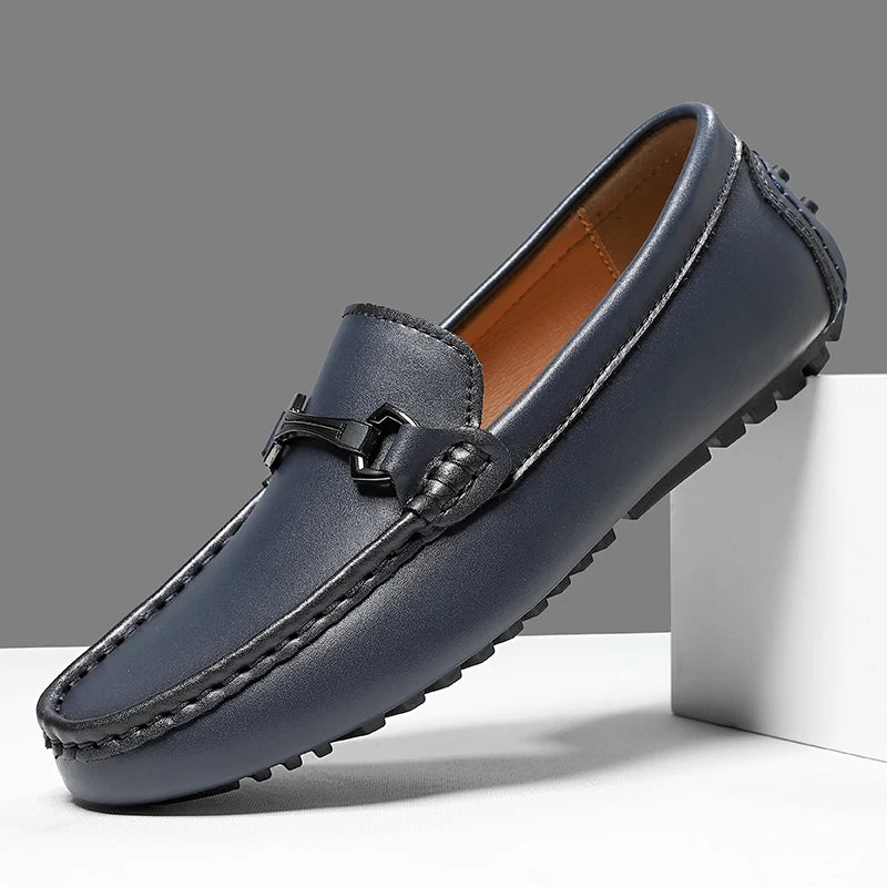 Genuine Leather Men Casual Shoes Luxury Brand Mens Loafers Moccasins Breathable Slip on Italian Driving Shoes Chaussure Homme