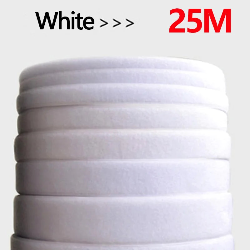 25Meter Reusable Magic Nylon Strip Household Hook and Loop Non-Adhesive Fastener Tape DIY Sewing Accessories 20/25/30/50mm white