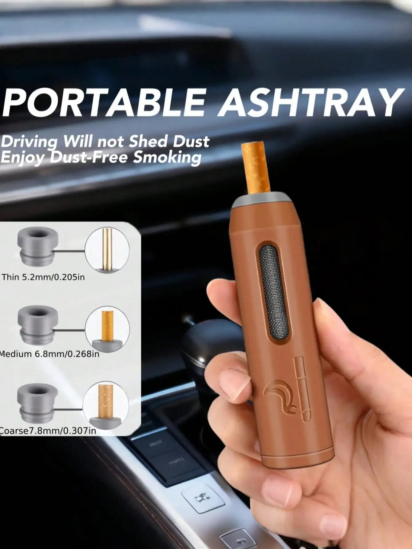 Portable Car Ashtray - Windproof Ashtray Holder, Leak-Proof Design, Keeps Car Clean & Tidy