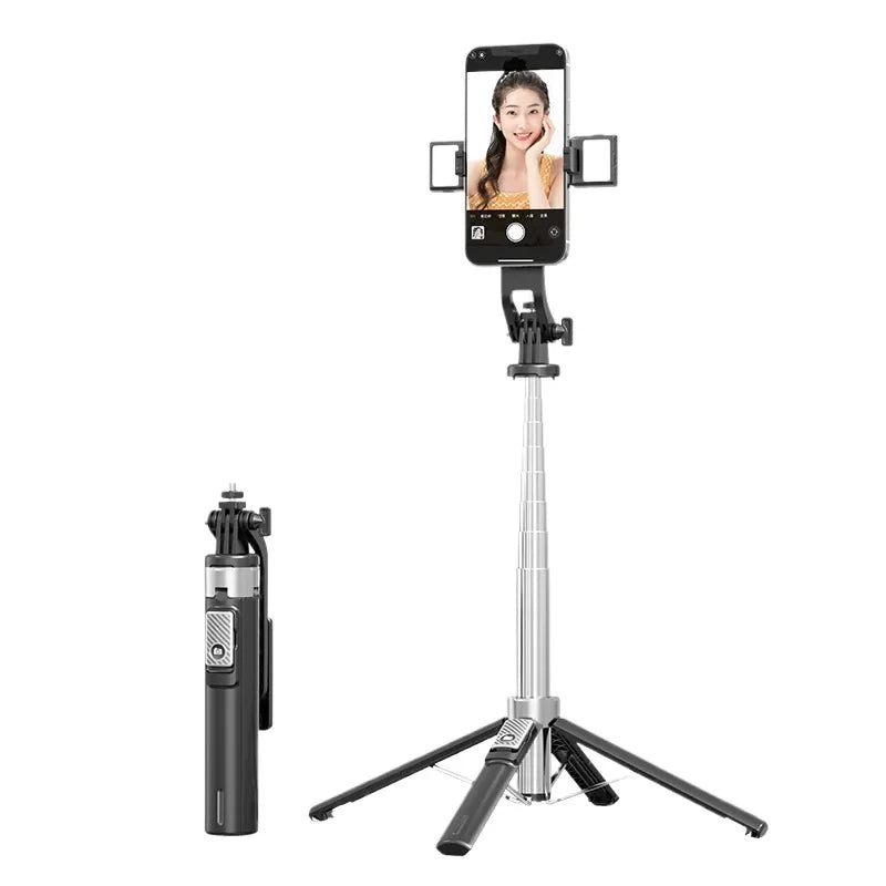 P130/P135 Selfie Stick 1.35m Extendable Four-Legged Stable Selfie Stick Rechargeable Wireless Remote for Live and Selfie