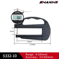 SHANHR Digital Thickness Gauge 0-10/0-25 mm, 0.01 mm Precision Measuring Tool for Leather and Glass