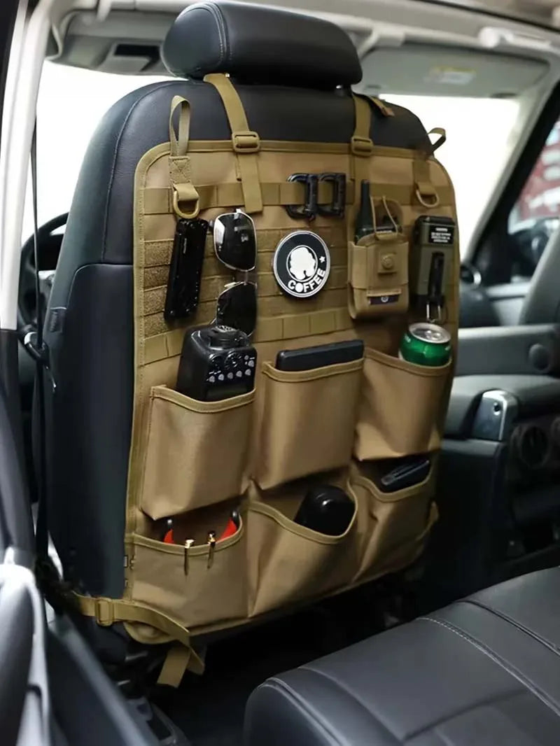 Car seat back storage bag, camping accessories wash bag with adjustable shoulder strap, outdoor camping cosmetic bag