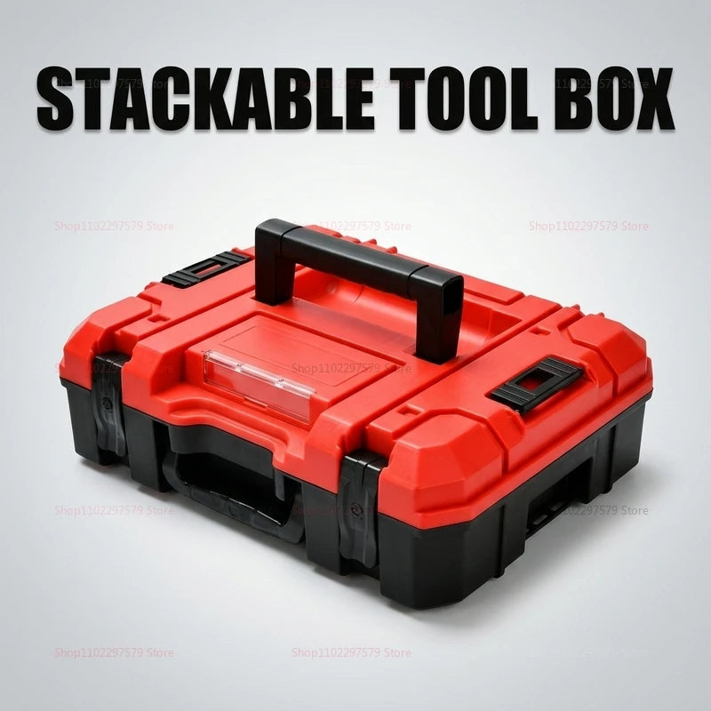 Single-Piece Industrial-Grade Stackable Tool Box Pressure-Resistant Anti-Fall Durable Hardware Tool Storage Box, Home Repair Box