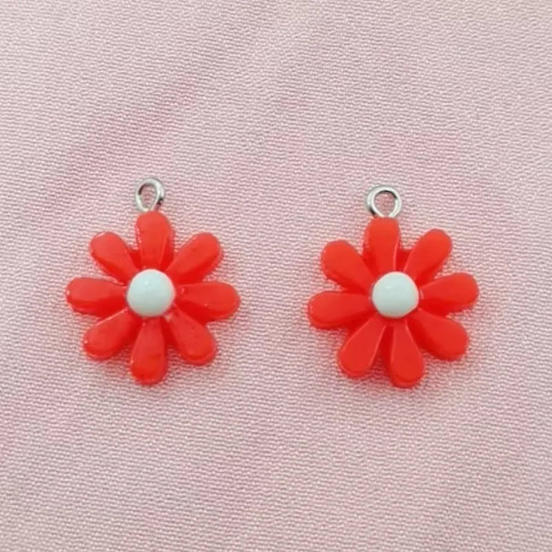 20pcs 17 * 20mm DIY resin acrylic accessories daisy sunflower pendant luggage item bracelet pendant