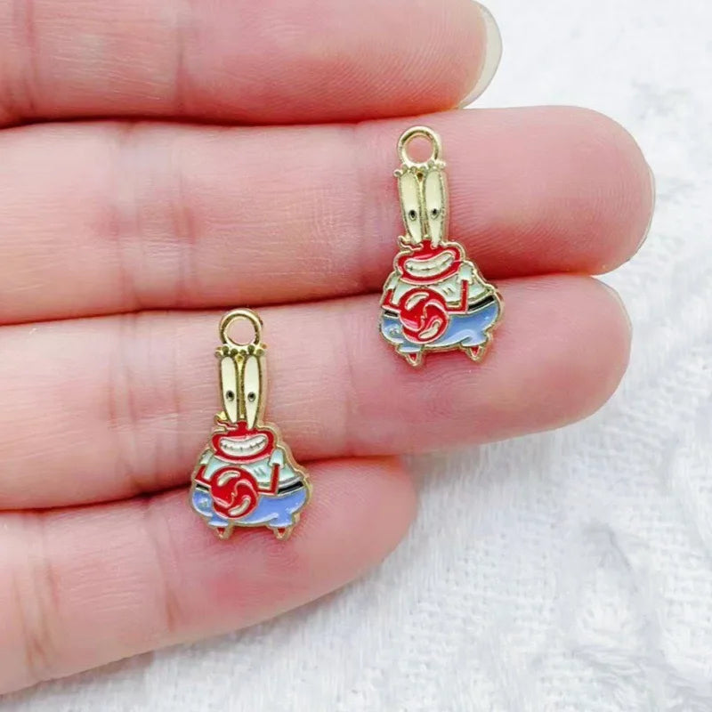 10pcs Cartoon Anime DIY Jewelry Accessories Alloy Drip Oil Pendant Keychain Earrings Bag Pendant