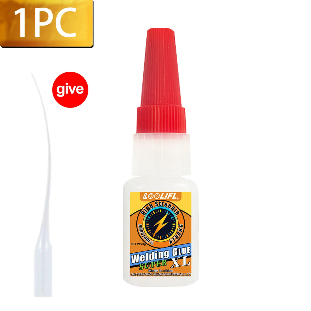 LOOLIFL Multi Purpose Super Glue Strong Fast Drying Adhesive Cyanoacrylate for Metal Plastic Glass DIY Bonding Liquid Glue Tool