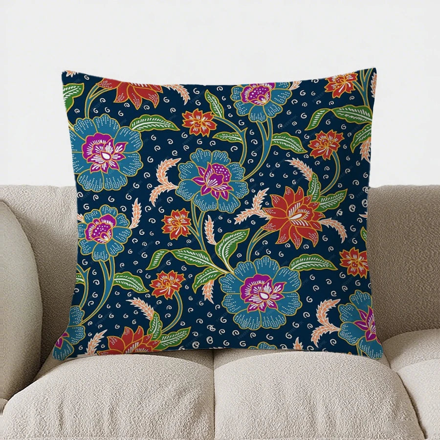 Colorful Geometric Floral Pattern Double-sided Printed pillow cover Short plush Suitable living rooms sofas throw cushion cover