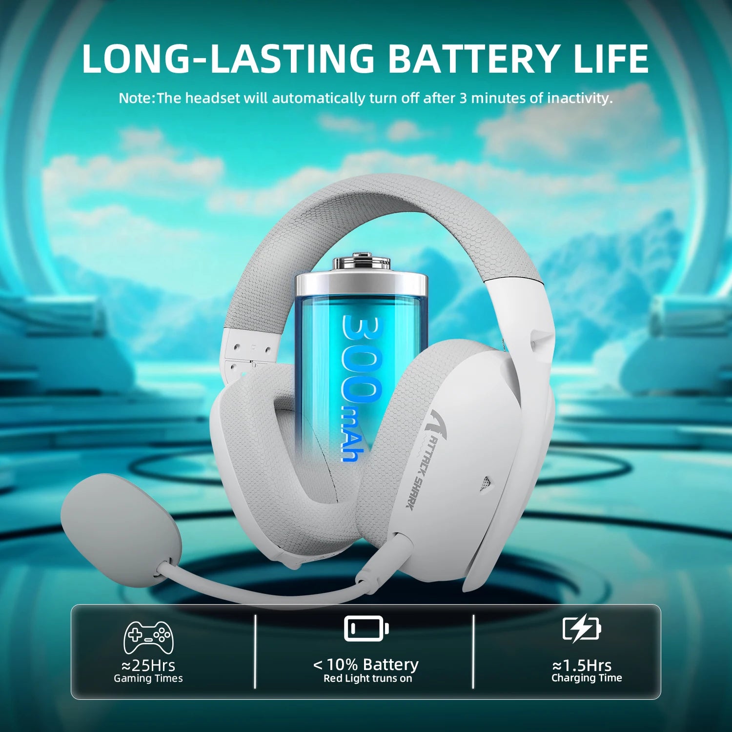 ATTACK SHARK L80PRO 3-IN-1 Gaming Headset can make more stable connection & low-latency,dual microphone design ,40mm