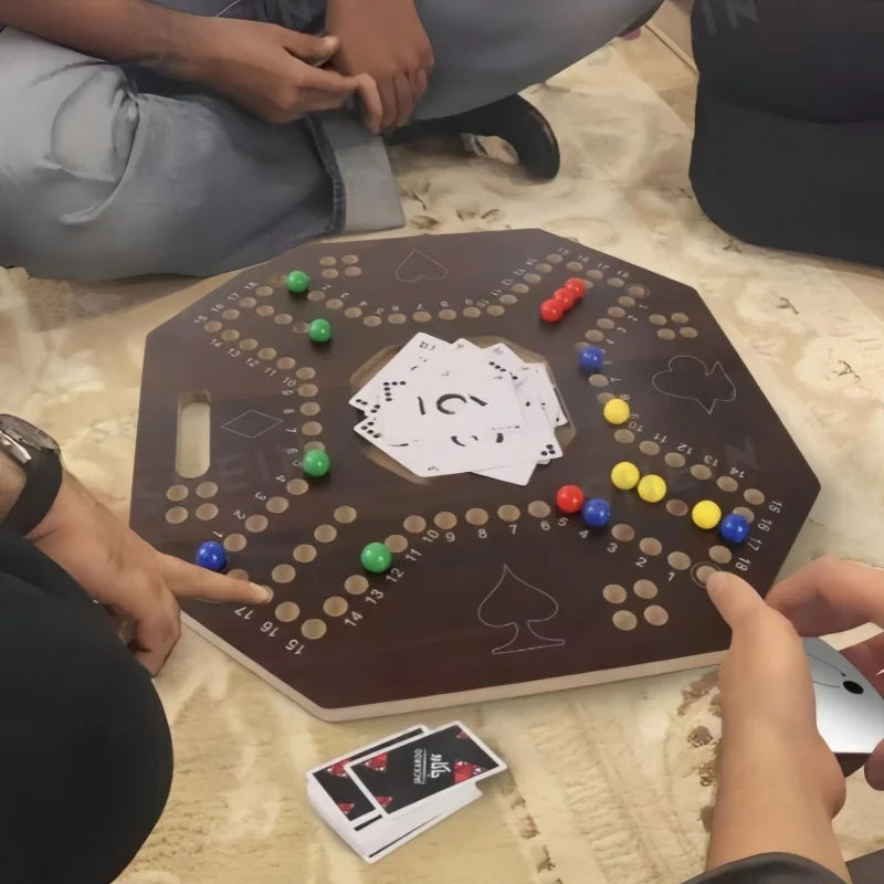 Board games, 4 players, Arabic, tabletop games, party games, travel games, strategy games, sturdy wood, walnut color