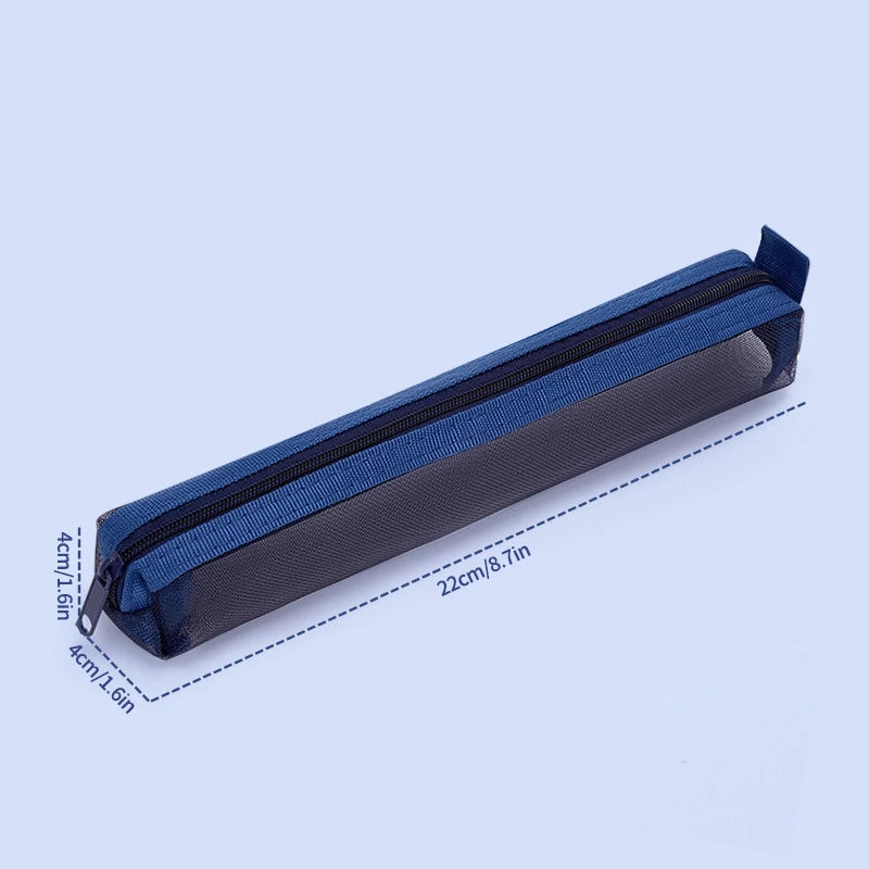 Mesh Pencil Case Ins Style Pen Storage Bag Stationery Pouch Pencil Case For Exams Back to School Supplies Teacher's Day Gift