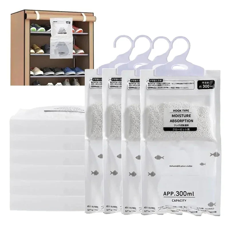 5/10/15Pcs Moisture Absorber Hanging Drying Clothes Dehumidifier Wardrobe Dehumidifier Bag Desiccant Moisture Absorption Bag