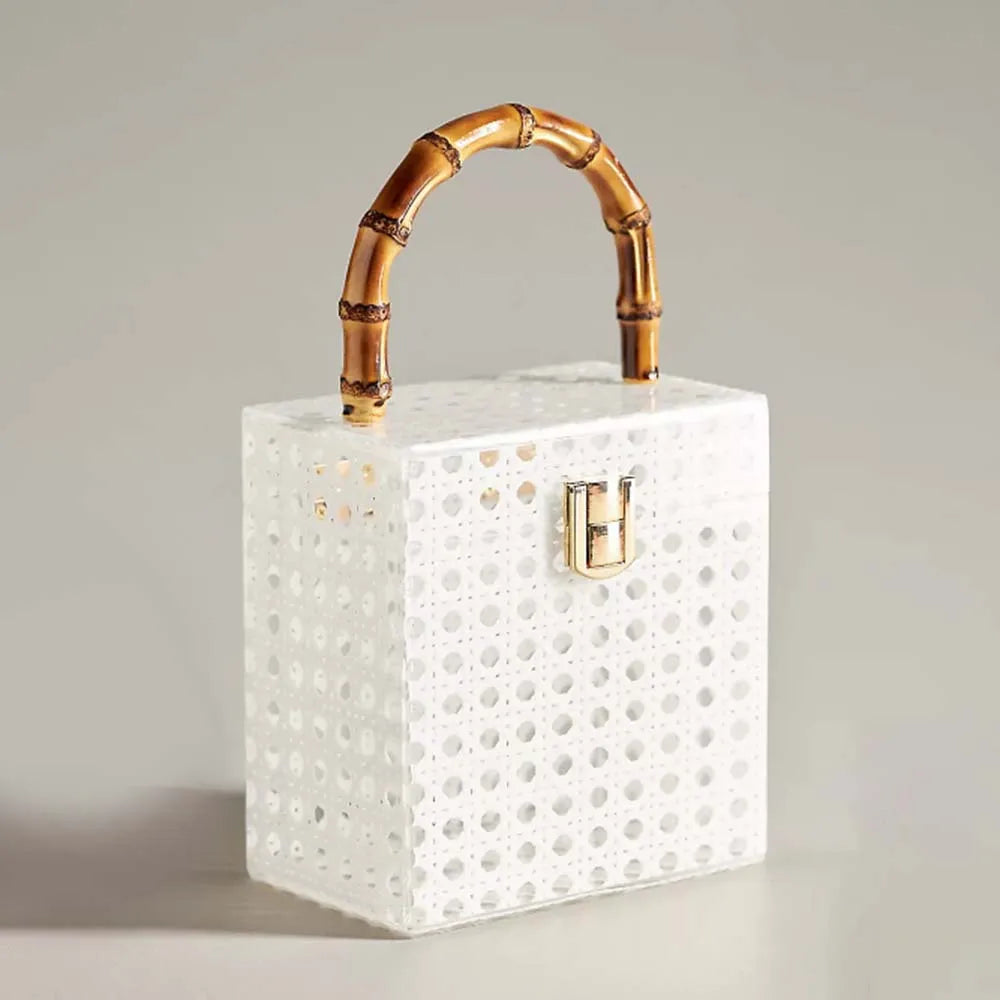 Rattan handbag acrylic dinner bag one shoulder diagonal span wedding fashion women's bag