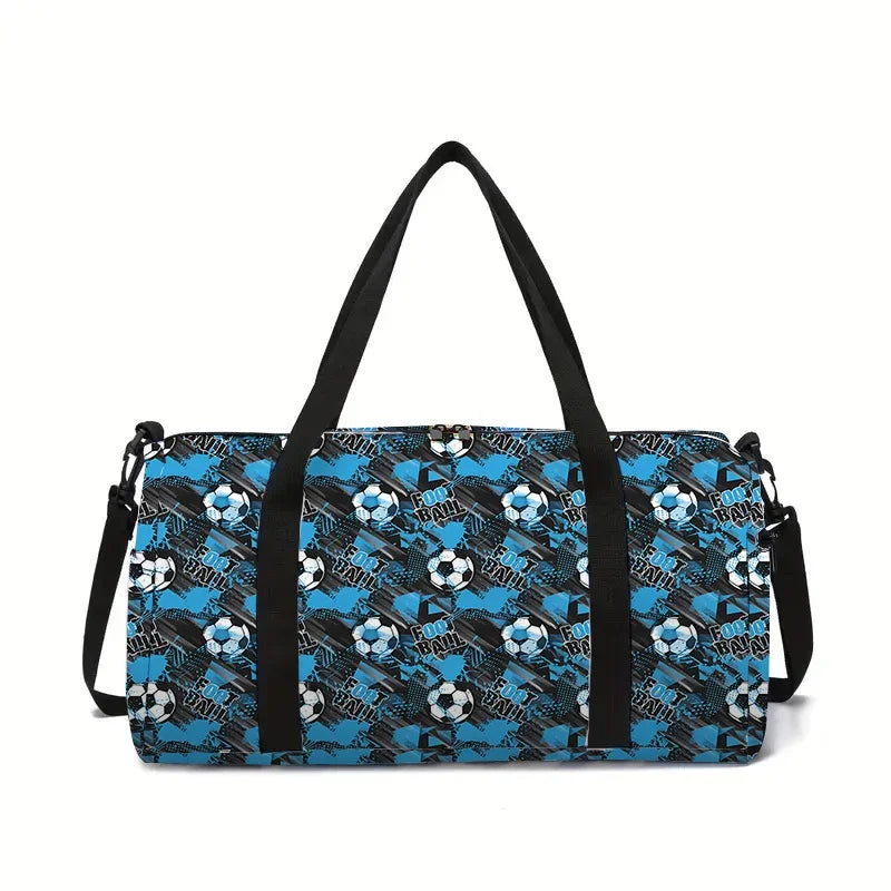 Jumping Football Large Capacity Luggage Bag  For Boy And Girls Best Gifts 2D Flat Cartoon Travel Duffels Hand Bag For Children