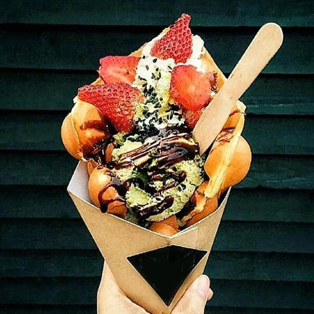 50/100/500Pcs Ice Cream Popsicle Sticks Natural Wooden Sticks Ice Cream Spoon Hand Crafts Art Ice Cream Lolly Kitchen Cake Tools