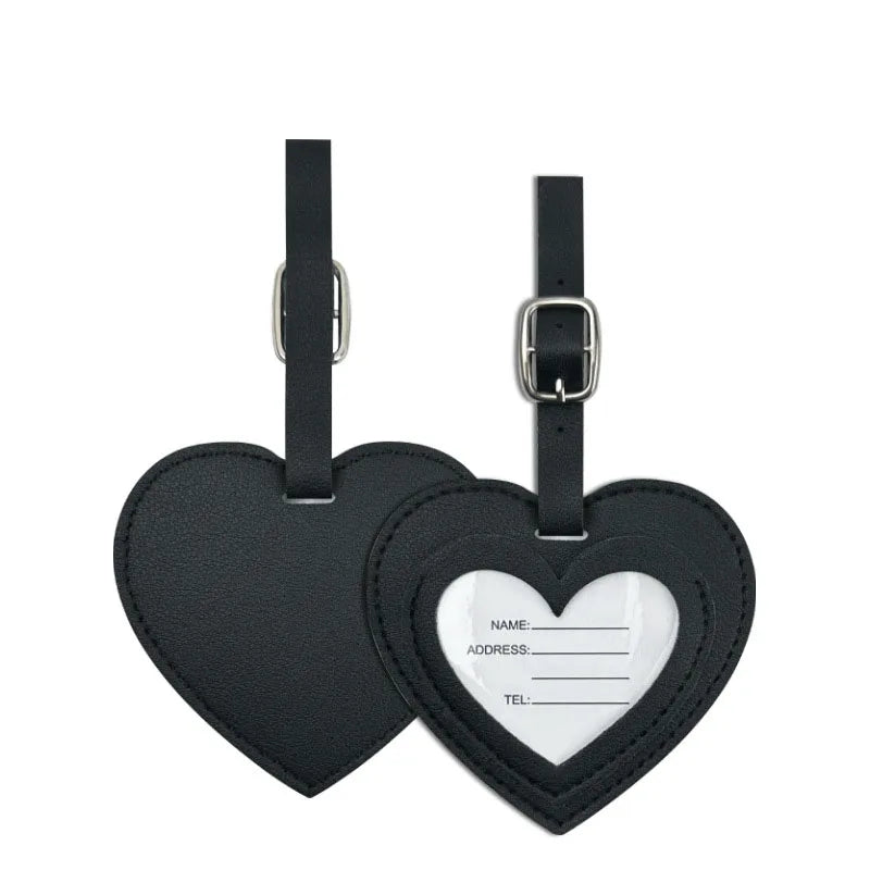 Luggage Tags Vacation Travel Accessories Creative PU Love Boarding Pass Thickened Leather Luggage Tag Check in Tag Id Name Tags