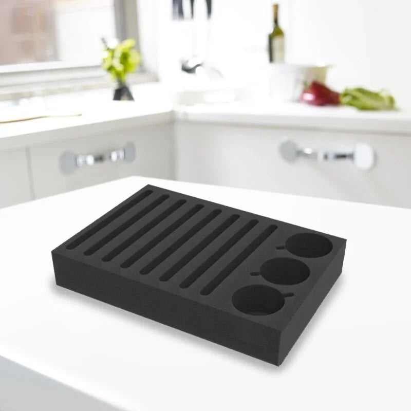 Foam Cup Plate Glass Mug Holder Storage Black For Caravan Motorhome VW Camper Van