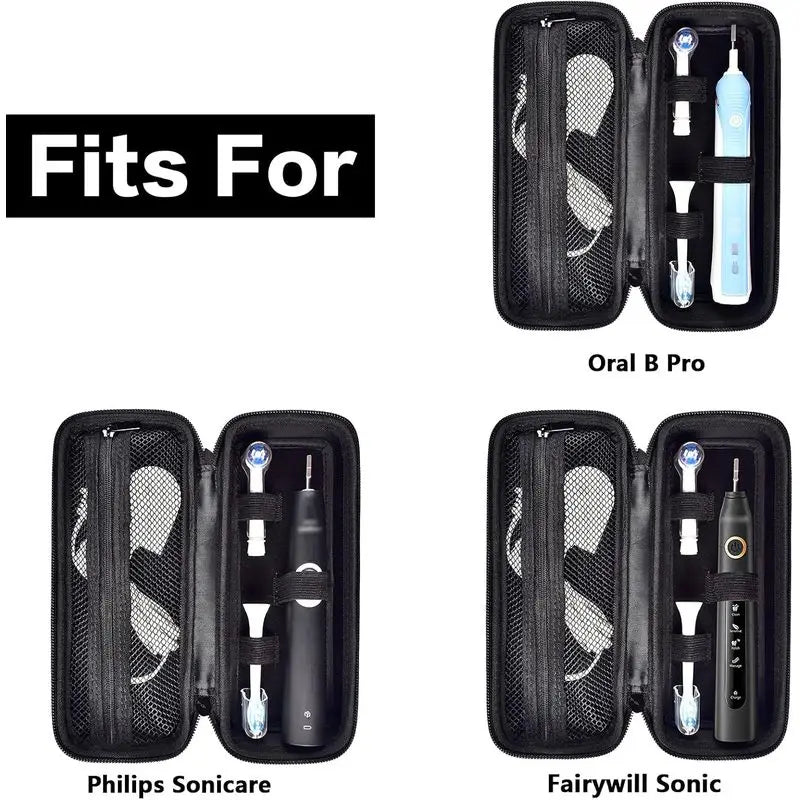 Toothbrush travel kit, compatible with Oral-B Pro 1000, 2000, 3000, 3500, 1500, with accessory mesh bag