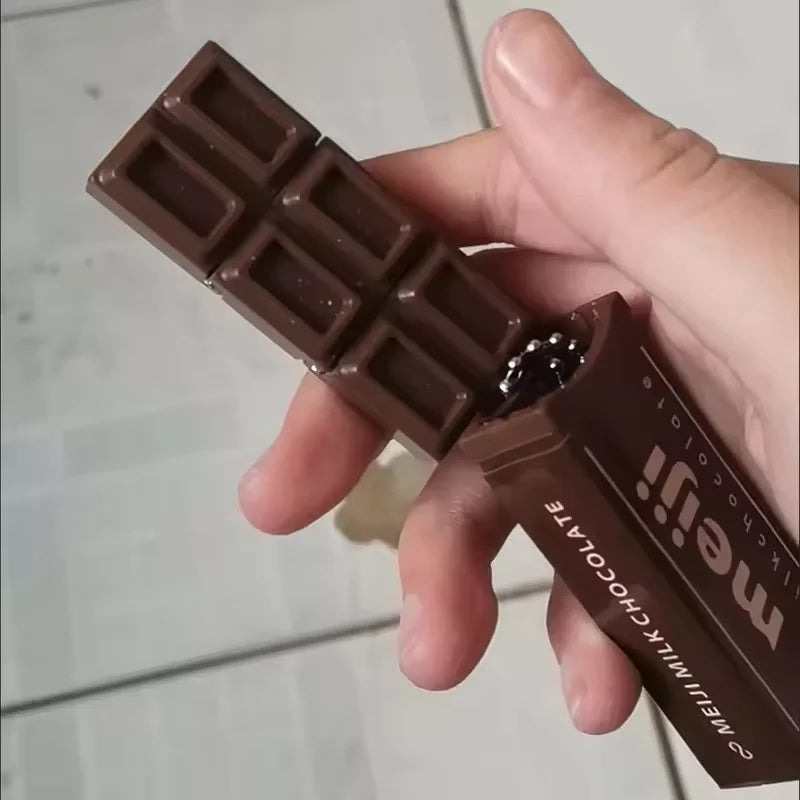 New Crisp Click Snap Sound Chocolate Fidget Toy Bendable Meiji Shape Squeeze Stress Relief Sensory Decompression Relax Toy Gift