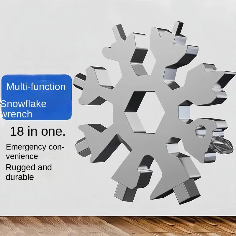4233 Multifunctional Snowflake Wrench Keychain Portable Hexagon Thick High Carbon Steel Octagonal Mini Universal Wrench Tool