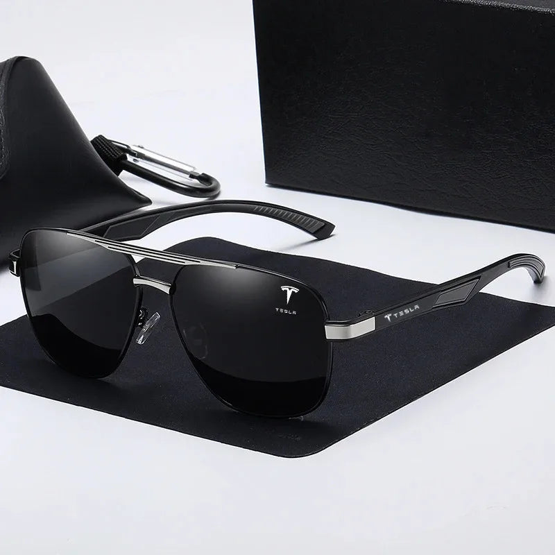 Auto High-End Luxury Polarized Sunglasses Men Anti Glare Goggles For Tesla Cybertruck Roadster Model 3 Model Y Model S Model X