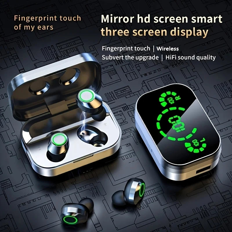 YD03 Wireless Bluetooth Earphones Headphones With Charging Bin Display Touch Control Earbuds for Muisc Outdoor Sport Headset