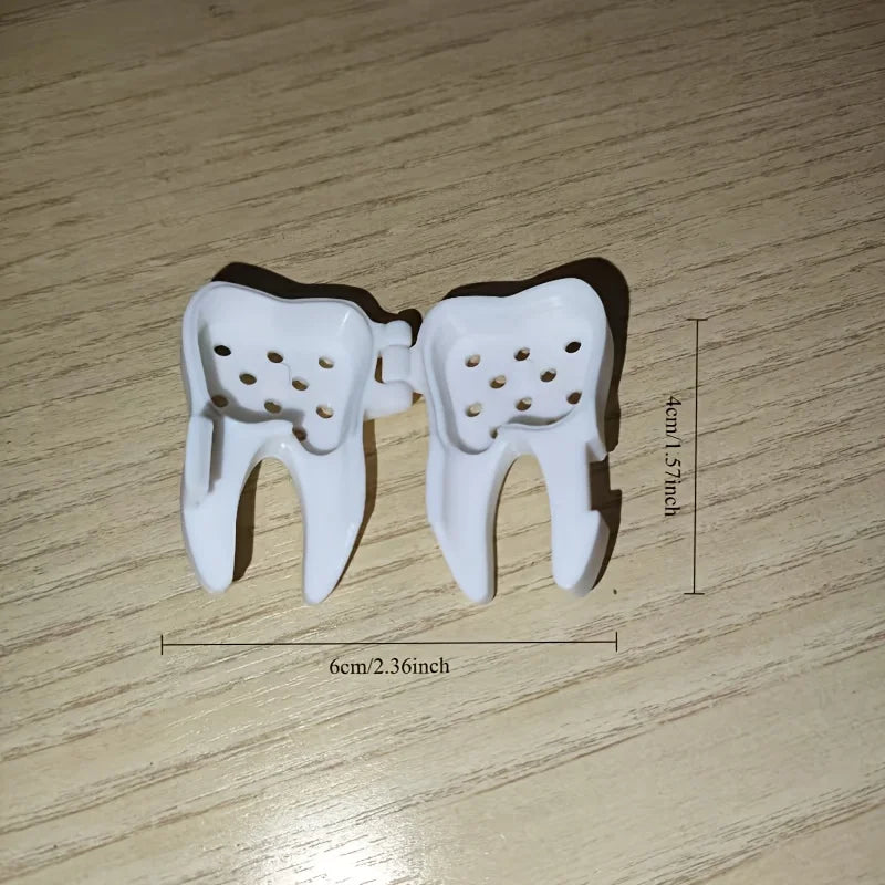 2Pcs 3D Printed Tooth Shaped Protective Cover For Oral B Toothbrush Head Portable Travel Case Dust Proof Fun Design Accessory