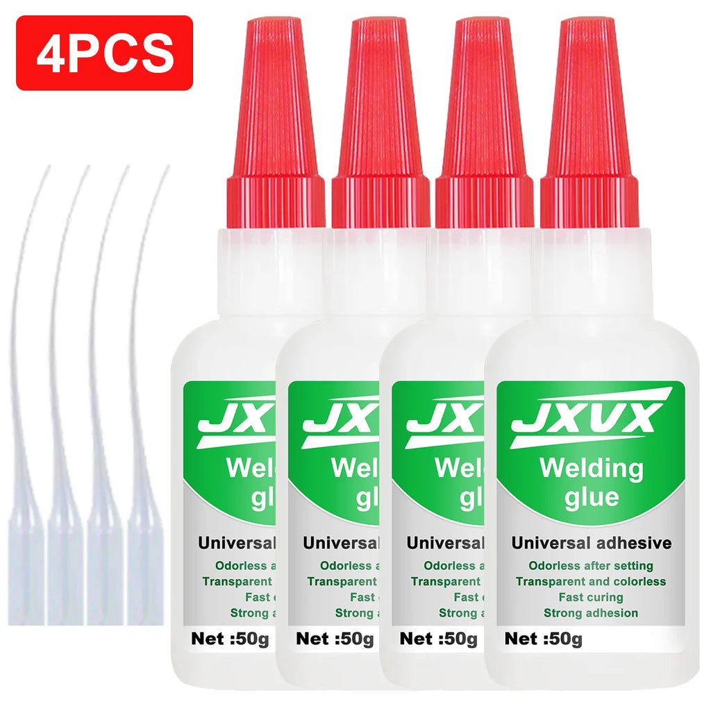 5Pcs 50g High Strength Welding Super Glue Oily Glue Universal Adhesive Instant Glue for Metal Resin Glass Wood DIY Transparent Quick Repair Tool