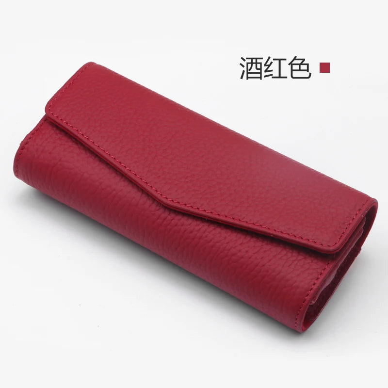 Car Sun Visor Sunglasses Case Hanger Fastener Top layer Cowhide Eyeglasses Holder Card Ticket Storage Box Accessories